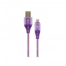   Cablexpert Premium Cotton Braided Micro-USB Purple/White 2m (CC-USB2B-AMMBM-2M-PW)