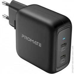   Promate GaNPort-90PD 90 Вт 2хUSB-C Black (ganport-90pd.black)