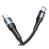 USAMS US-SJ537 U76 Type-C to Type-C 100W 1.2m Black (SJ537USB01) - зображення 1