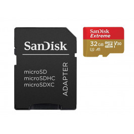   SanDisk 32 GB microSDHC UHS-I U3 Extreme Action A1 + SD Adapter SDSQXAF-032G-GN6AA