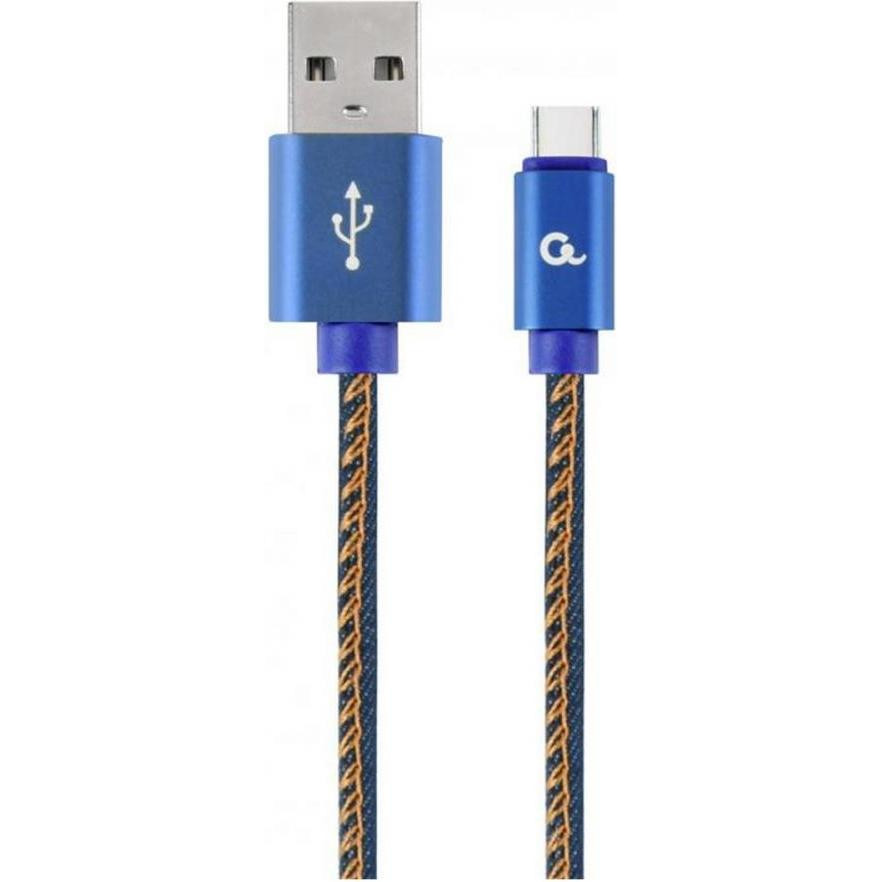 Cablexpert Premium Denim USB Type-C Blue 2m (CC-USB2J-AMCM-2M-BL) - зображення 1