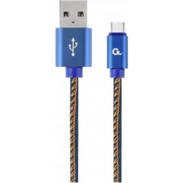   Cablexpert Premium Denim USB Type-C Blue 2m (CC-USB2J-AMCM-2M-BL)