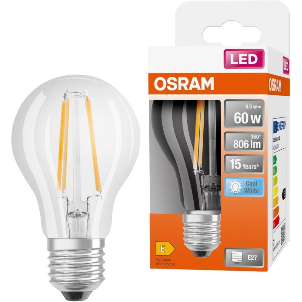 Osram LED CL A60 6,5W/840 230V FIL E27 (4058075112308) - зображення 1