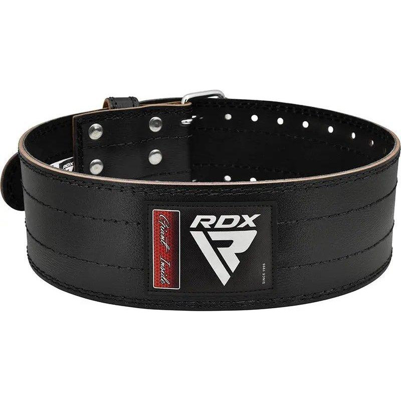 RDX RD1 4 Powerlifting Leather Gym Belt, Black L (WPB-RD1B-L) - зображення 1