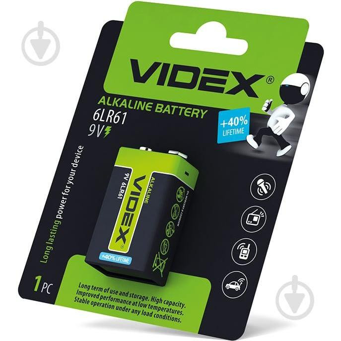 VIDEX Krona bat Alkaline 1шт (23235) - зображення 1