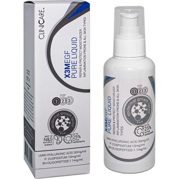 ClinicCare Тоник для лица  X3M EGF Pure Liquid Moist Очищающий Увлажняющий 100 мл (635346370540) - зображення 1