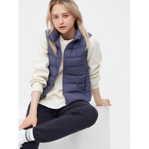 Uniqlo Теплий жилет пуховий короткий жіночий  248138480 XS Фіолетовий (1159800088) - зображення 1