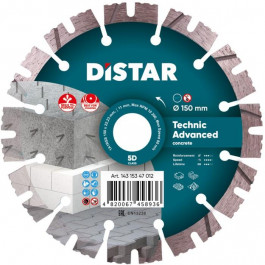   Distar Круг алмазный отрезной 1A1RSS/C3-H 150x2,3/1,5x11x22,23-12 Technic Advanced (14315347012) (песчаник,