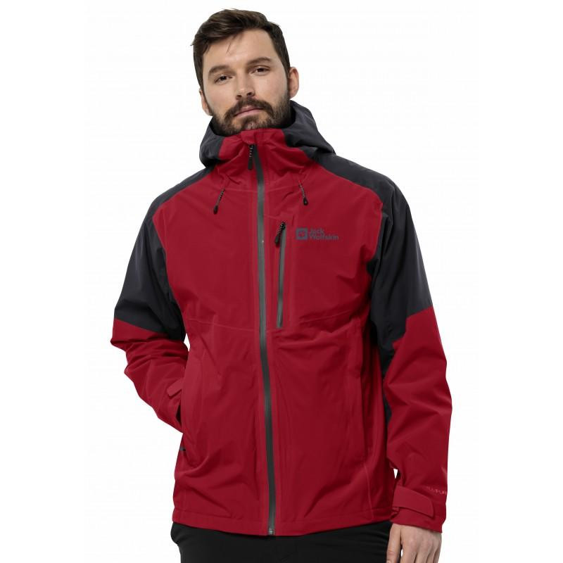 Jack Wolfskin Спортивна вітрівка чоловіча  Eagle Peak 2L Jkt M 1112994-2607 XL Червона з темно-сірим (406488600112 - зображення 1