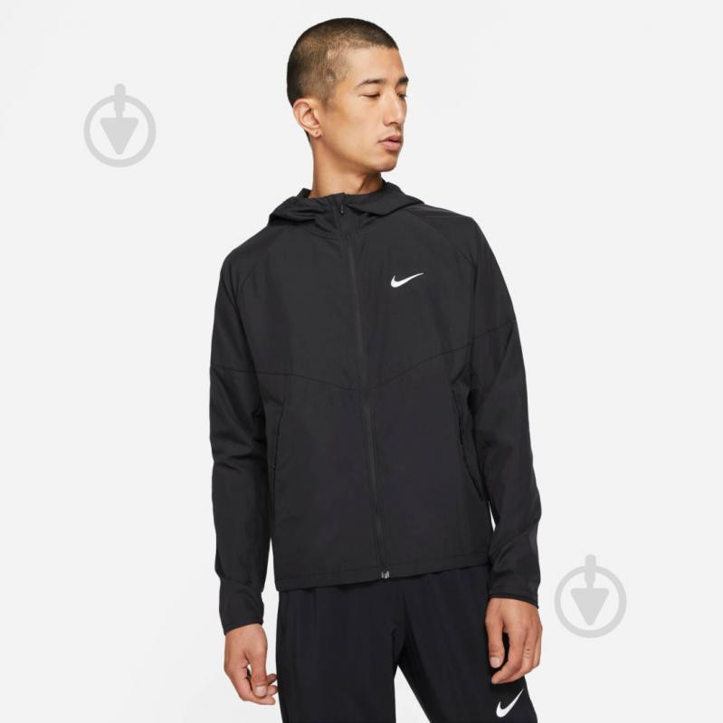 Nike Спортивна вітрівка чоловіча  M Nk Rpl Miler Jkt DD4746-010 2XL Чорна (195239400520) - зображення 1