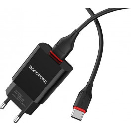   Borofone BA20A Sharp Single USB Type-C Black (BA20ACB)