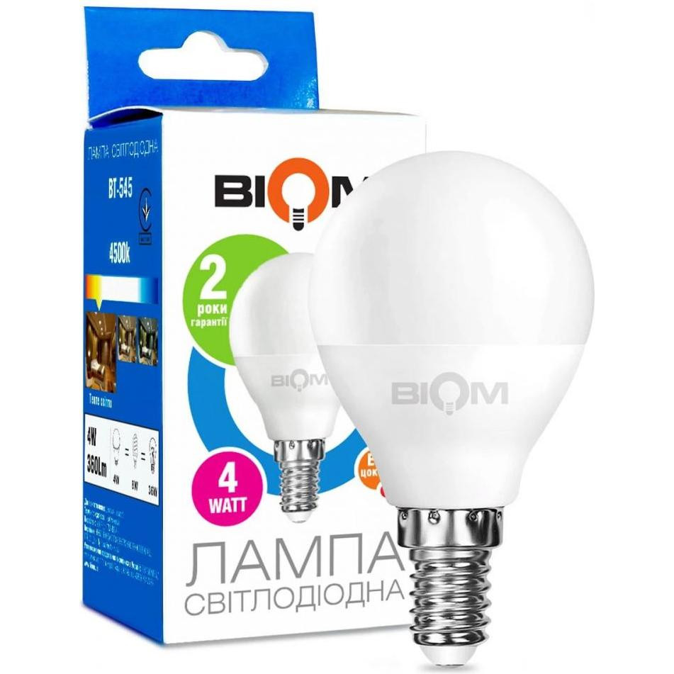 Biom LED BT-546 G45 4W E14 4500К - зображення 1