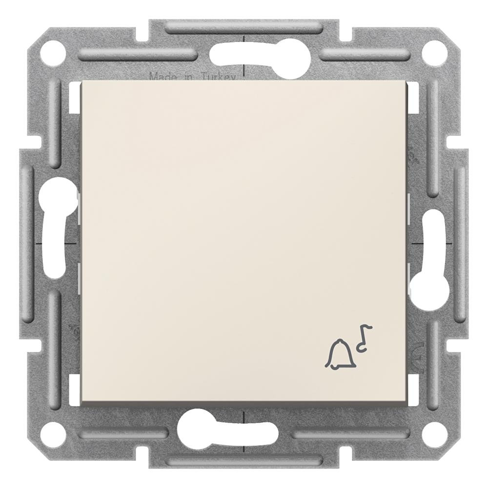 Schneider Electric Вимикач  Asfora кнопковий Дзвінок Кремовий без рамки (EPH0870123) - зображення 1