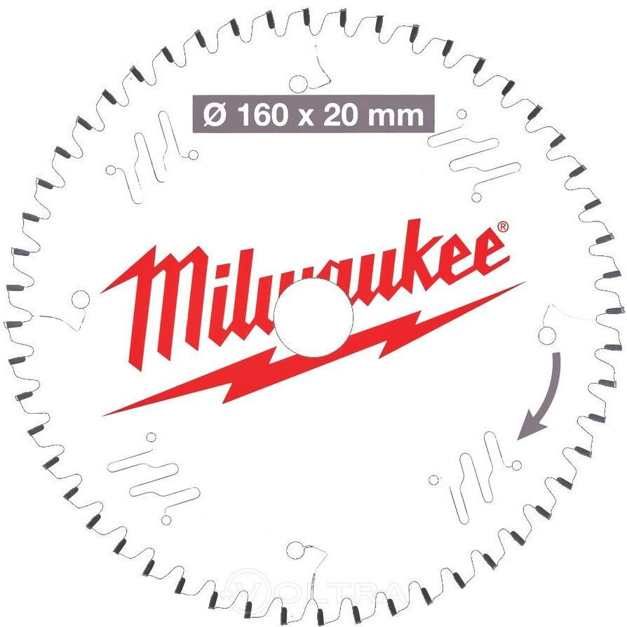 MILWAUKEE по дереву (160x20x2.2 мм; 52Z) для циркулярной пилы 4932471292 - зображення 1