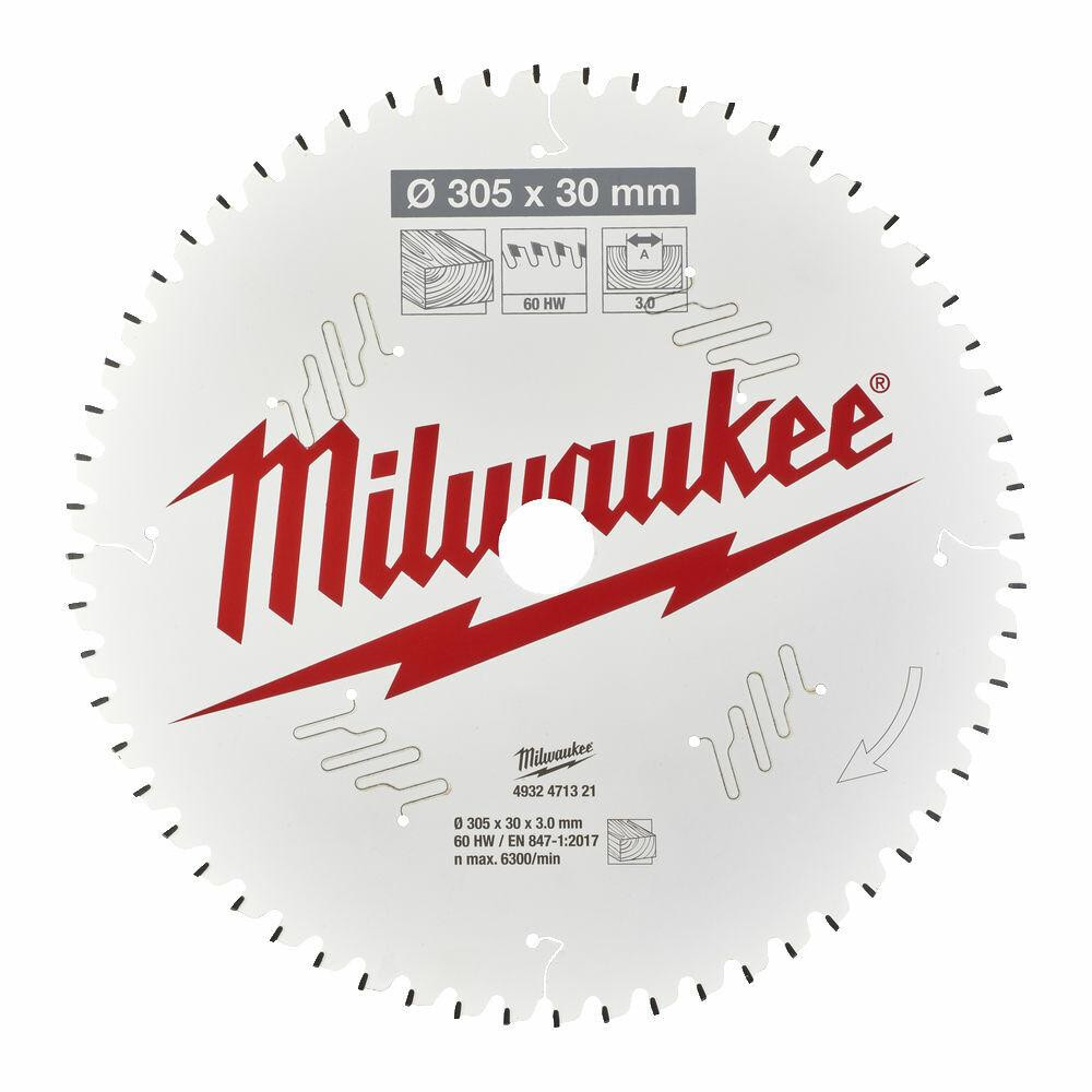 MILWAUKEE по дереву (305x30x3 мм; 60Z) для торцовочной пилы 4932471321 - зображення 1