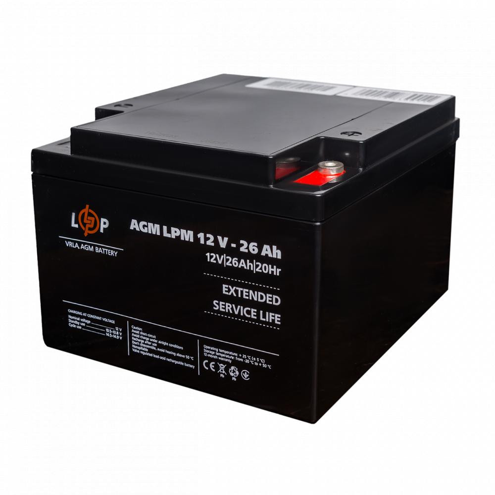 LogicPower AGM LPM 12V - 26 Ah под болт М5 (22883) - зображення 1