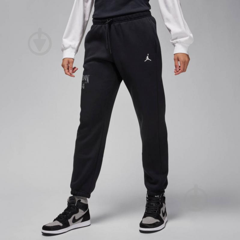 Nike Спортивні штани утеплені жіночі  Jordan Fleece Pant FN5440-010 L Чорні (196975491223) - зображення 1