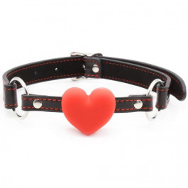   DS Fetish Mouth gag heart red/black (222400086)