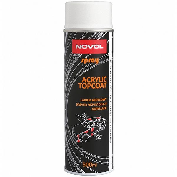 NOVOL Фарба NOVOL SPRAY ACRYL TOPCOAT WHITE GLOSS 34312 500мл - зображення 1