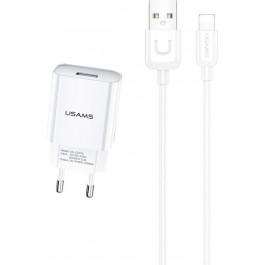   USAMS T21 Charger kit T18 single USB White + Lightning (T21OCLN01)