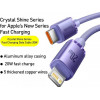 Baseus Crystal Shine Series Fast Charging Data Cable Type-C to Lightning 1.2m Purple (CAJY000205) - зображення 4