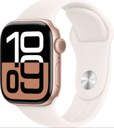   Apple Watch Series 10 GPS + Cellular 42mm Rose Gold Alu. Case w. Light Blush Sport Band - S/M (MWX93)