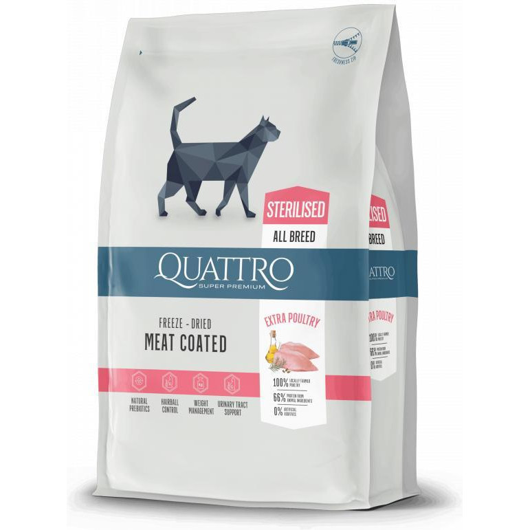 Quattro Cat Sterilised Poultry 1,5 кг (4770107249980) - зображення 1