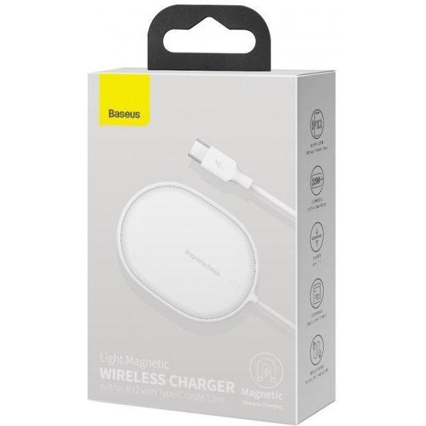 Baseus Light Magnetic Wireless Charger White (WXQJ-02) - зображення 1