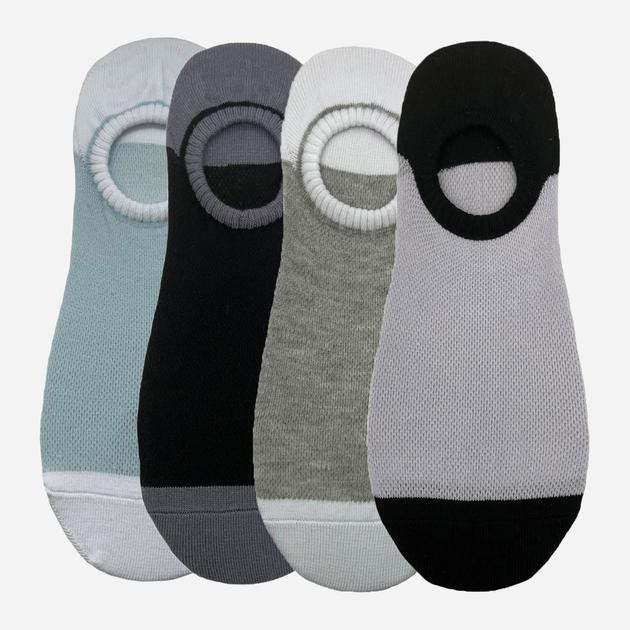 Premier Socks Набір слідів чоловічих коротких бавовняних  887К 42-43 4 пари Чорний/Сірий/Білий/Бірюзовий (48202033 - зображення 1