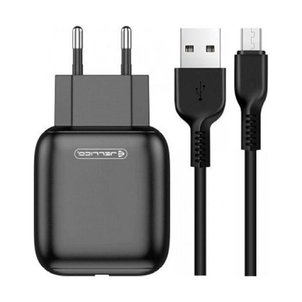 Jellico C32 1USB QC3.0 + MicroUSB Black - зображення 1