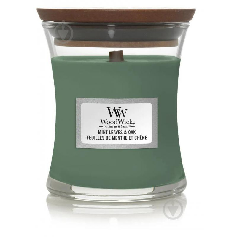 WoodWick Ароматична свіча  Mini Mint Leaves & Oak 85 г (1721690E) - зображення 1