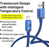 Baseus Crystal Shine Series Fast Charging Data Cable USB to Lightning 1.2m Blue (CAJY000003) - зображення 6