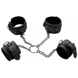   DS Fetish Фіксатори для рук і ніг  Hogtie Restraints With Chain, чорні (2000000037103)