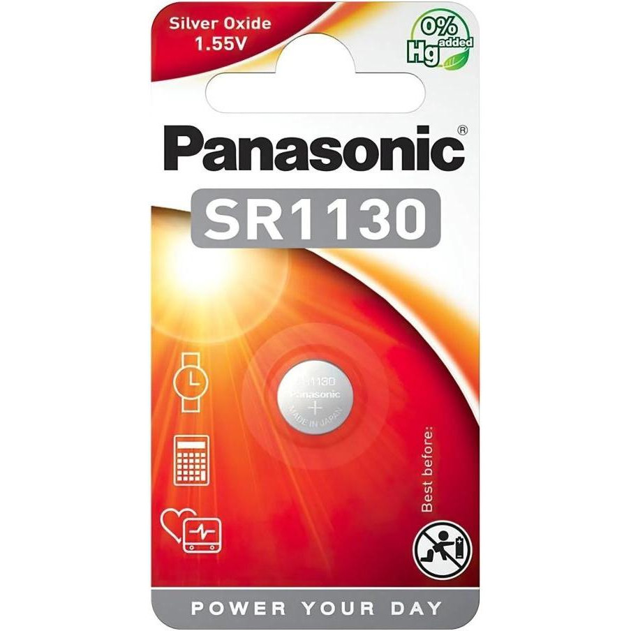 Panasonic SR1130 bat(1.55B) Silver Oxide 1шт (SR-1130EL/1B) - зображення 1