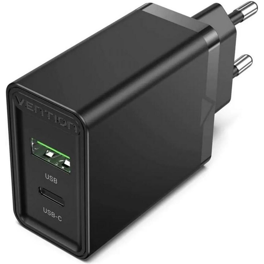 Vention USB Type C + QC4.0 (20W) Black (FADB0-EU) - зображення 1