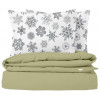 COSAS Комплект постільної білизни  Підлітковий 160x220 Ranfors Olive El Snowflakes Grey (4822052077917) - зображення 1