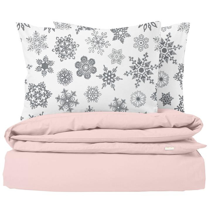 COSAS Комплект постільної білизни  Підлітковий 160x220 Ranfors Rose El Snowflakes Grey (4822052077924) - зображення 1