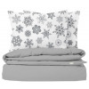 COSAS Комплект постільної білизни  Підлітковий 160x220 Ranfors Grey El Snowflakes Grey (4822052077887) - зображення 1