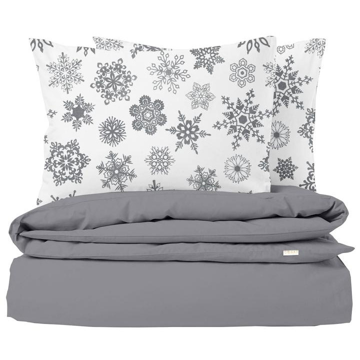 COSAS Комплект постільної білизни  Євро 200х220 Ranfors Graphite Snowflakes Grey (4822052078297) - зображення 1