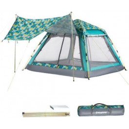   KingCamp Positano Square Quick-Up UPF50+ Beach Tent (KT3099) / palm blue