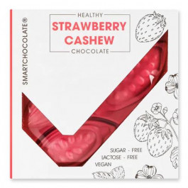   SmartChocolate Шоколад  Strawberry&Cashew без цукру, 75 г (4820203810345)