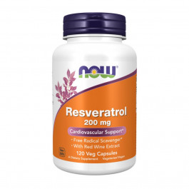   Now Ресвератрол, Resveratrol, Foods, 200 мг, 120 капсул