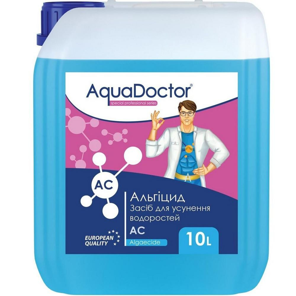 AquaDOCTOR Альгицид  AC (10 л) непенящийся препарат для борьбы с водорослями, грибком и плесенью в воде бассейн - зображення 1