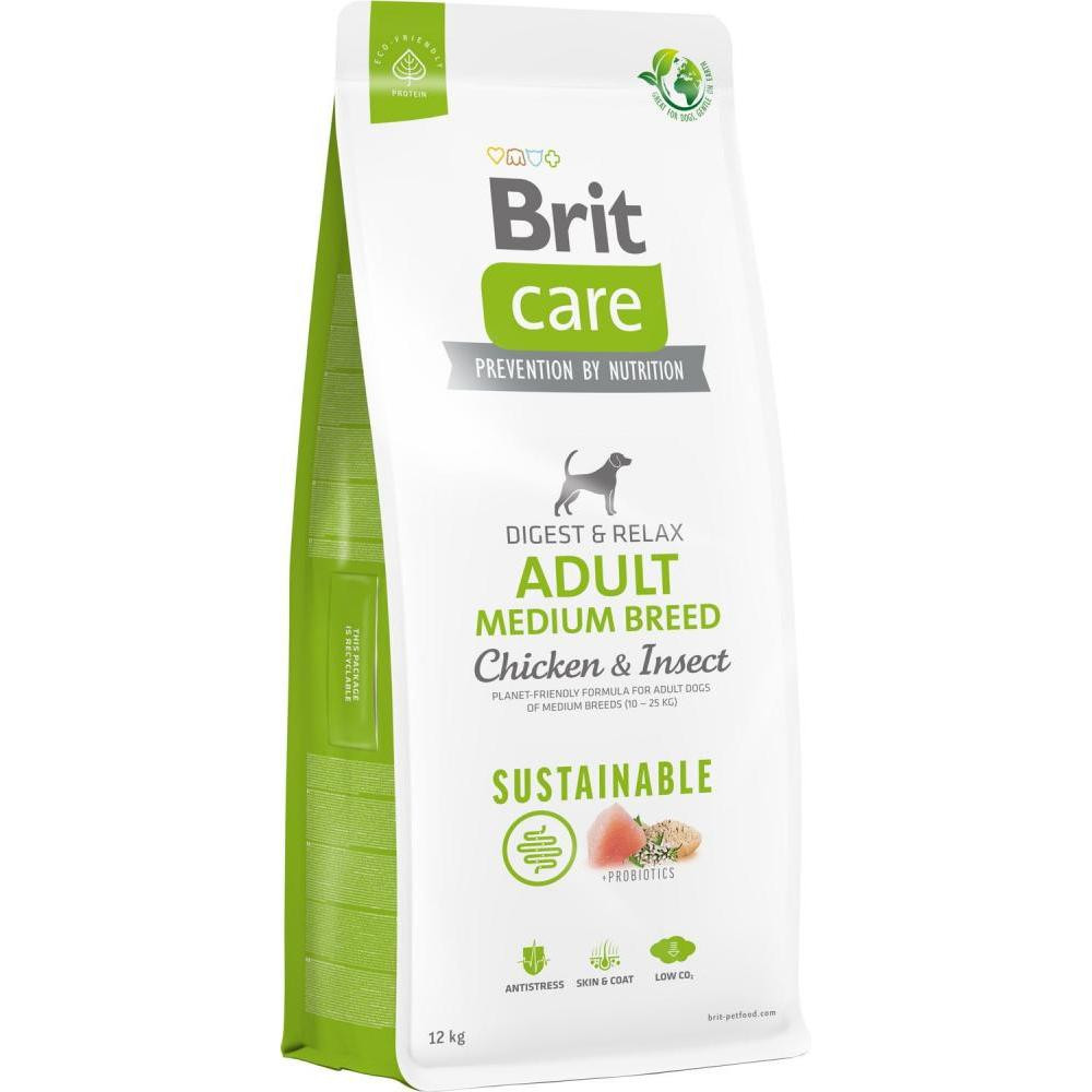 Brit Care Sustainable Adult Medium Breed Chicken & Insect 12 кг 172177 - зображення 1