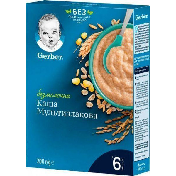 Gerber Каша cухая безмолочная быстрорастворимая Мультизлаковая 200 г - зображення 1