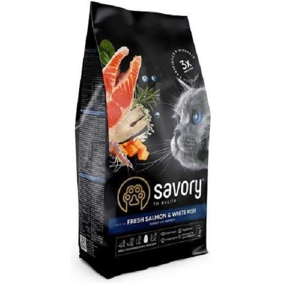 Savory Adult Cat Gourmand Fresh Salmon & White Fish 2 кг (4820232630020) - зображення 1