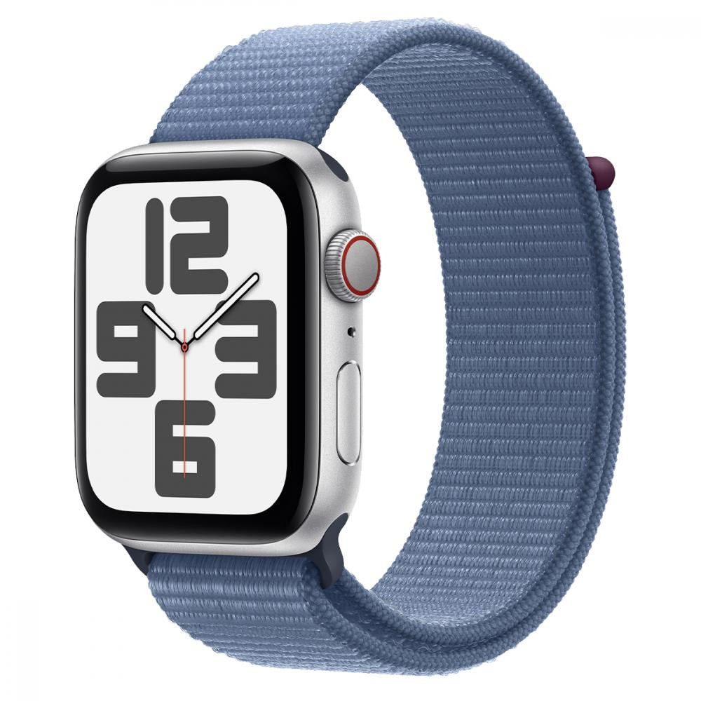 Apple Watch SE 2 GPS + Cellular 44mm Silver Alu. Case w. Winter Blue Sport Loop (MRHL3) - зображення 1