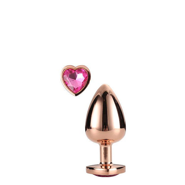 Dream toys Анальная пробка с сердцем GLEAMING LOVE ROSE GOLD PLUG SMALL (DT21789) - зображення 1