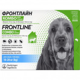   Frontline Краплі  Frontline Combo від бліх та кліщів для собак вагою 10-20 кг 3 піпетки (2000981009090)