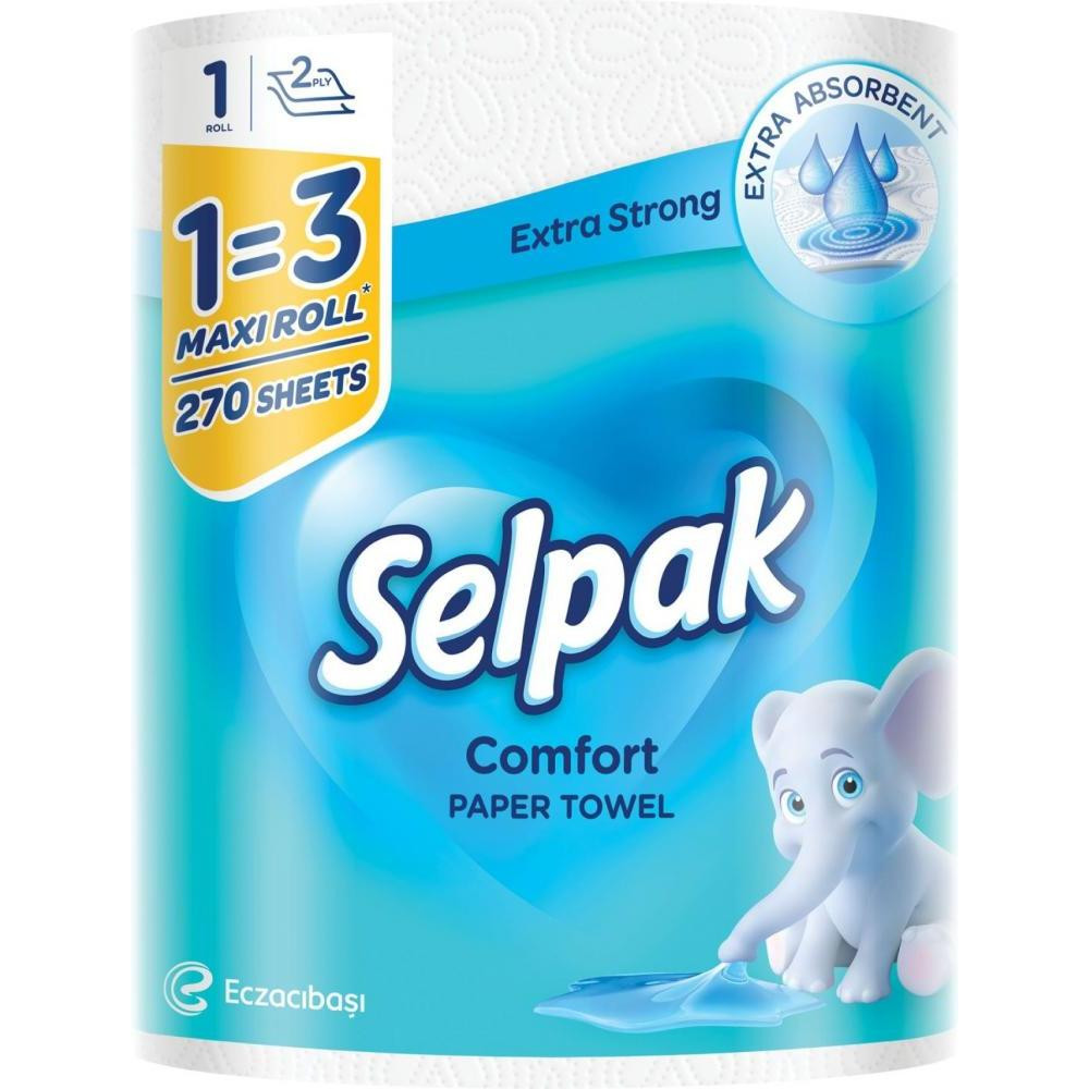 Selpak Бумажные полотенца Comfort MAXI двухслойная 1 шт./уп. (8690530005570) - зображення 1